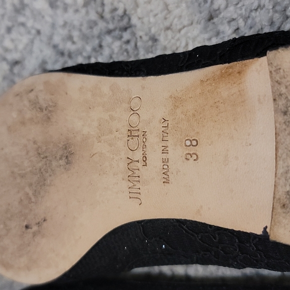 Jimmy Choo Lace Black Flats - Picture 7 of 8